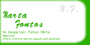 marta fontos business card
